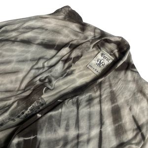 Vocal Large Long Open Front Cardigan Vest Fringe Beaded Brown Tan Sleeveless‎